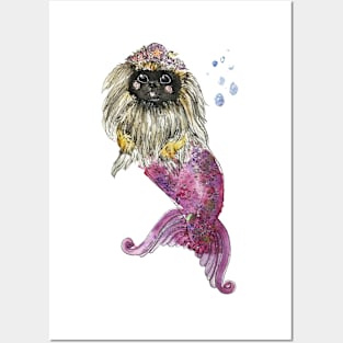 Pekingese Mermaid Posters and Art